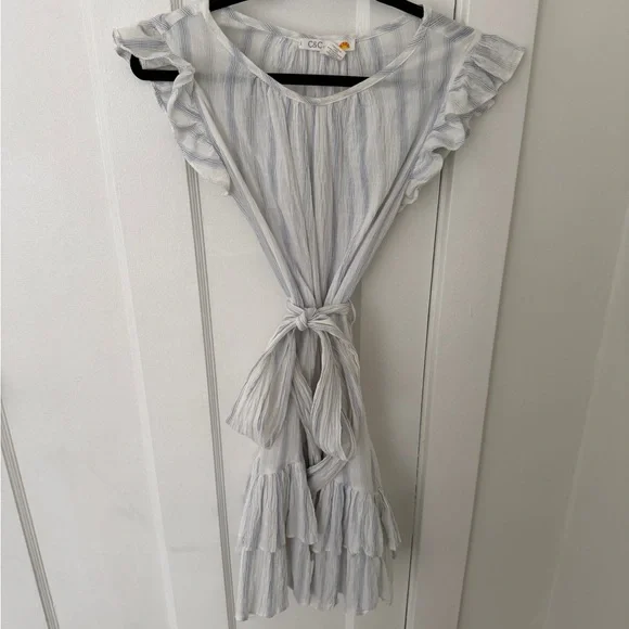 Striped Ruffle Sleeve Dress - Picture 2 of 9